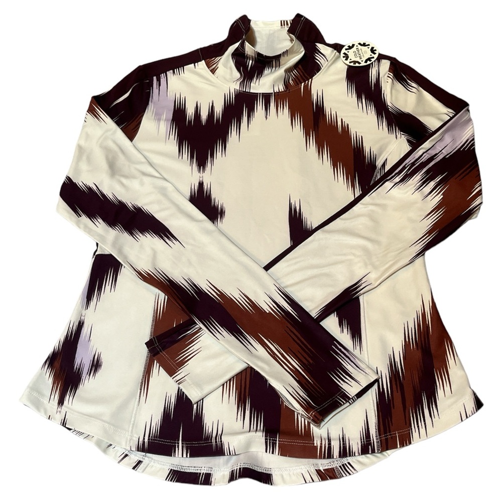 NWT CALIA COLD WEATHER TURTLENECK IN BROWN & WHITE. Medium